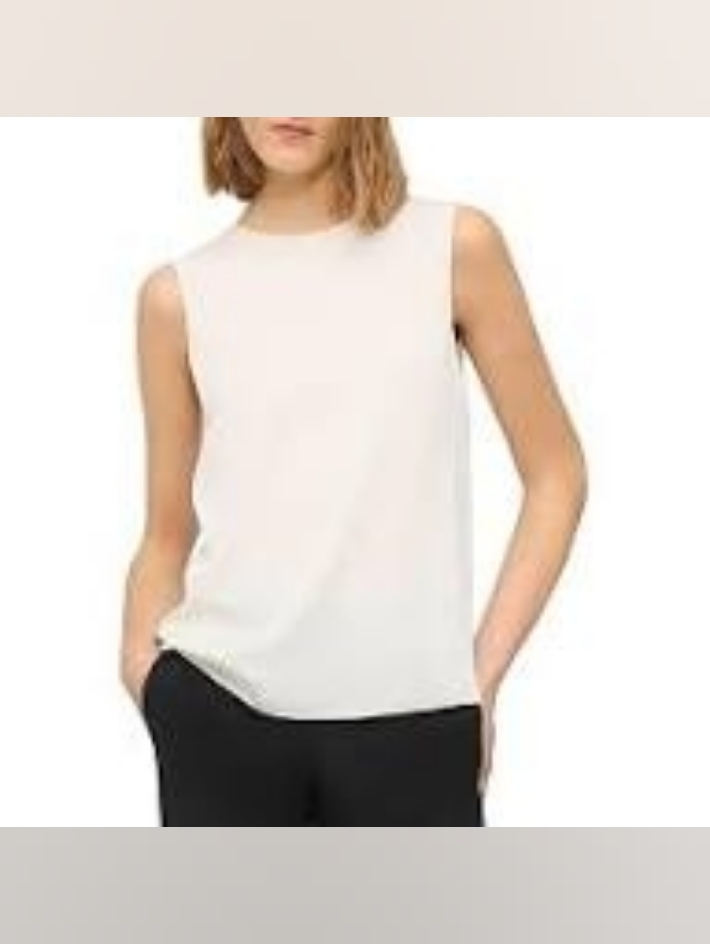 Theory, Xl, Sleeveless Crewneck Tank In Cream